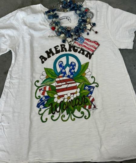 Peace Out American Woman Shirt