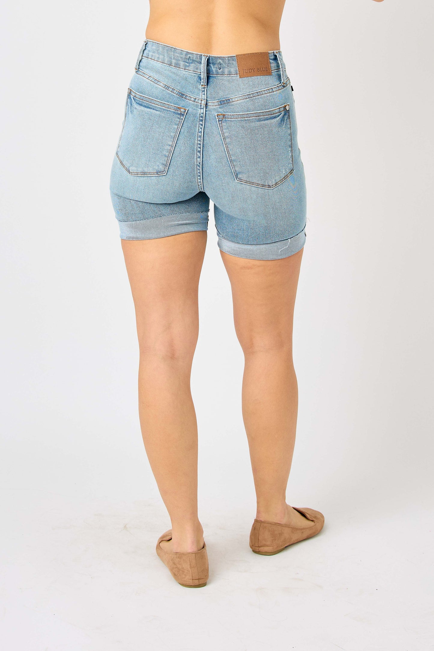 Judy Blue HW Tummy Control Cool Denim Shorts