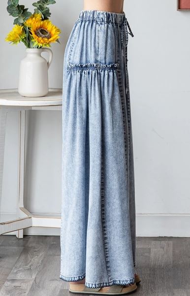 Washed Tencel Wide Leg Pants