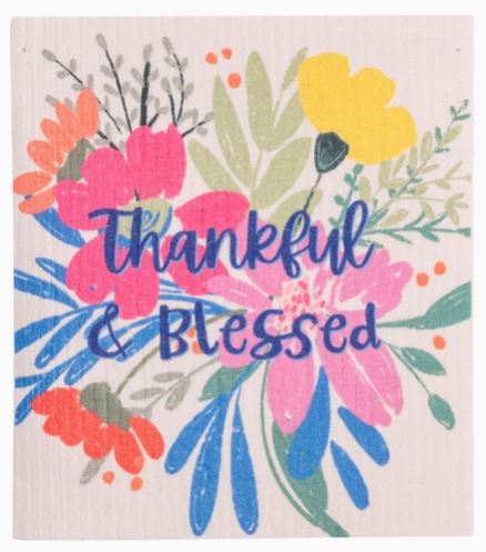 Eco Friendly Dishcloth Set: Clementine; Thankful & Blessed