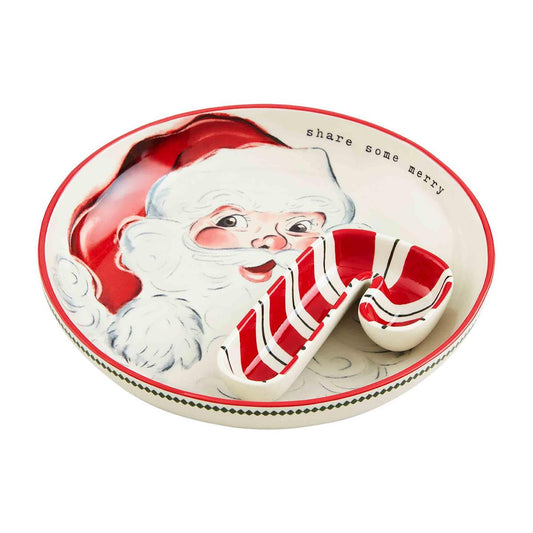 VINTAGE SANTA CHIP & DIP SET