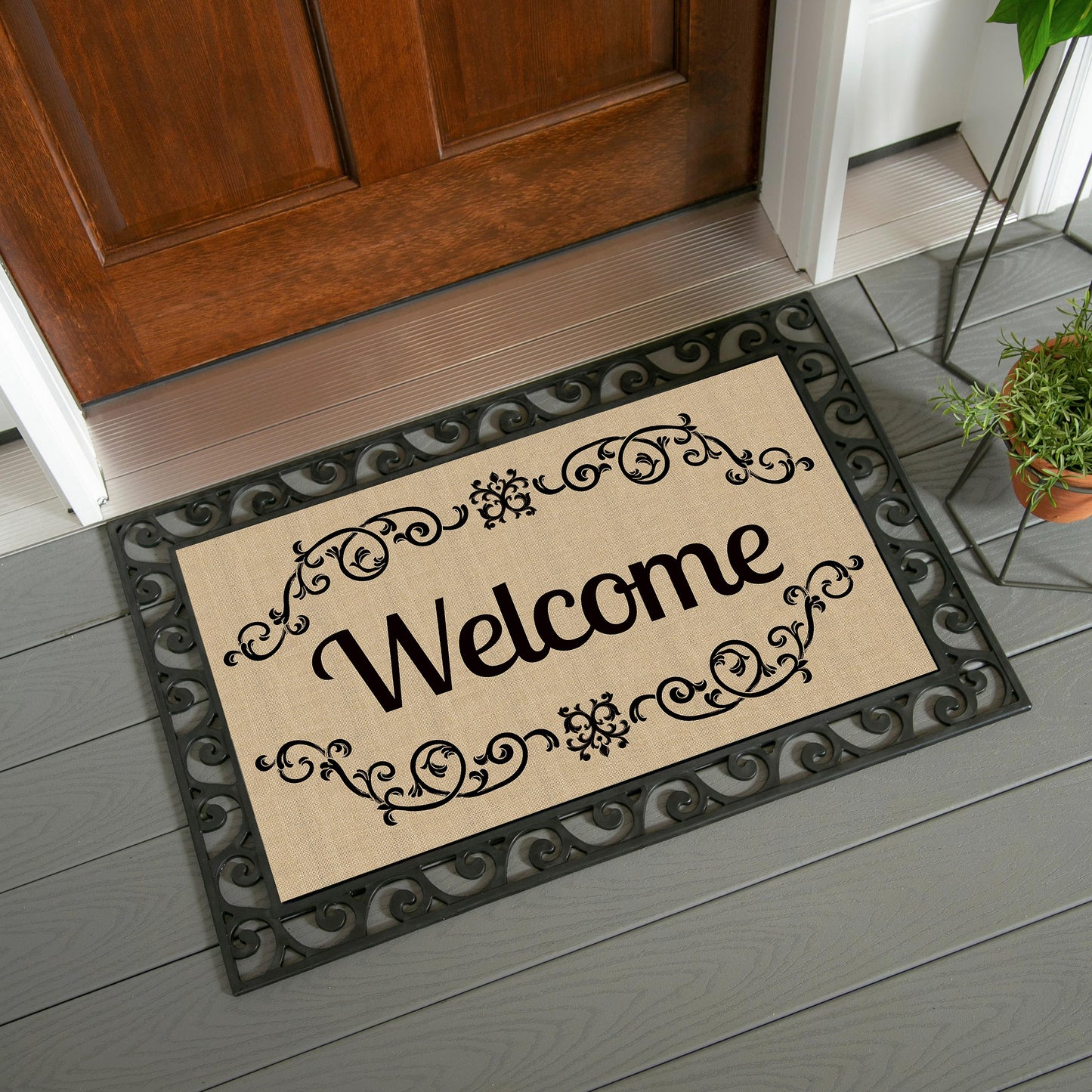 Boxwood Framed Plaid Sassafras Estate Switch Mat