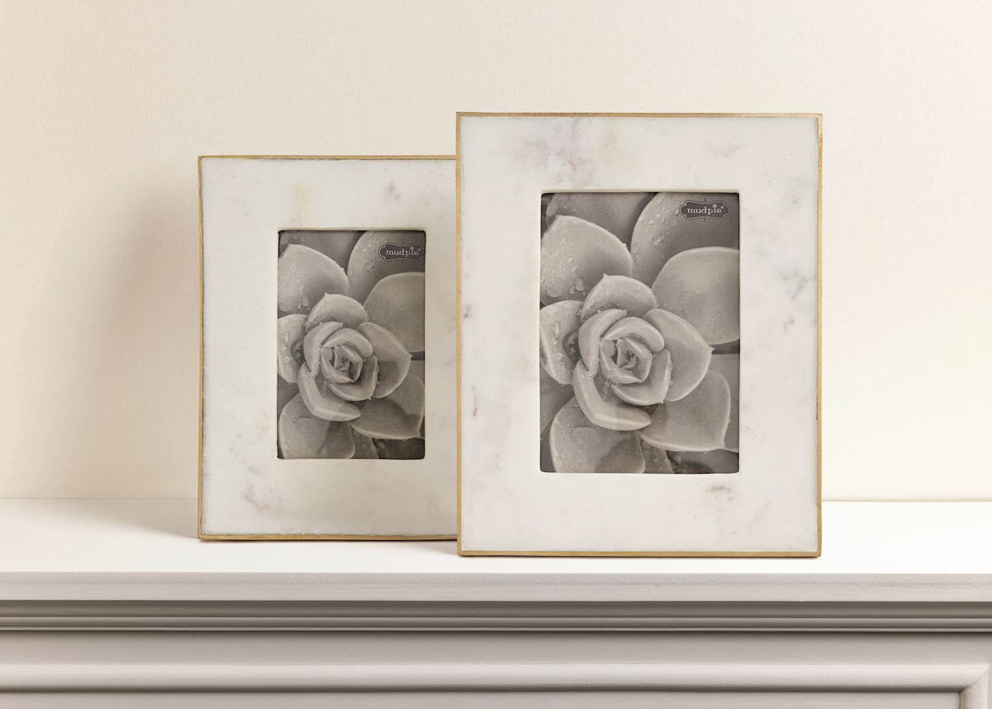 4" X 6" Marble & Gold Frame