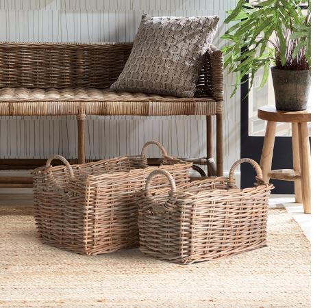 NORMANDY HALO RECTANGULAR BASKETS, SET OF 2