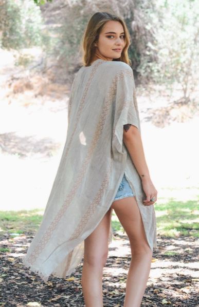 Woven Longline Tribal Kimono