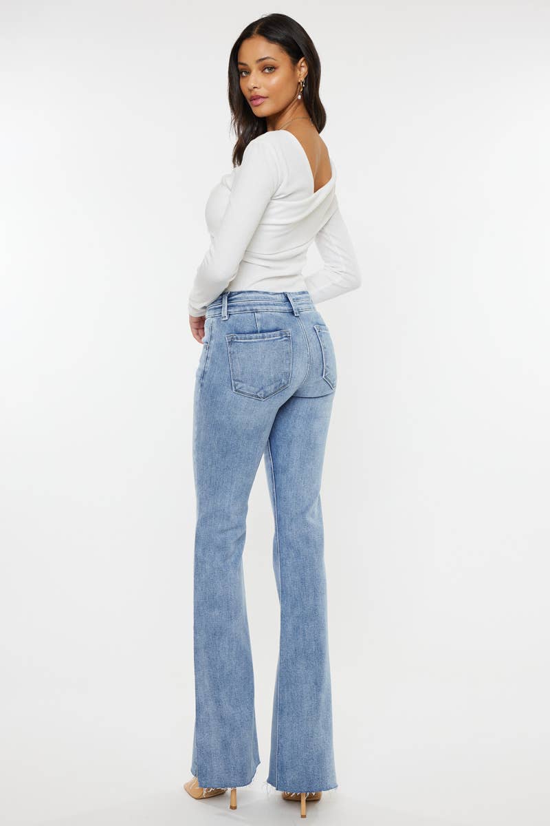 KanCan MID RISE DOUBLE WAIST BAND FLARE JEANS