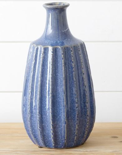 Ceramic Vase - Nautical Blue, Lg