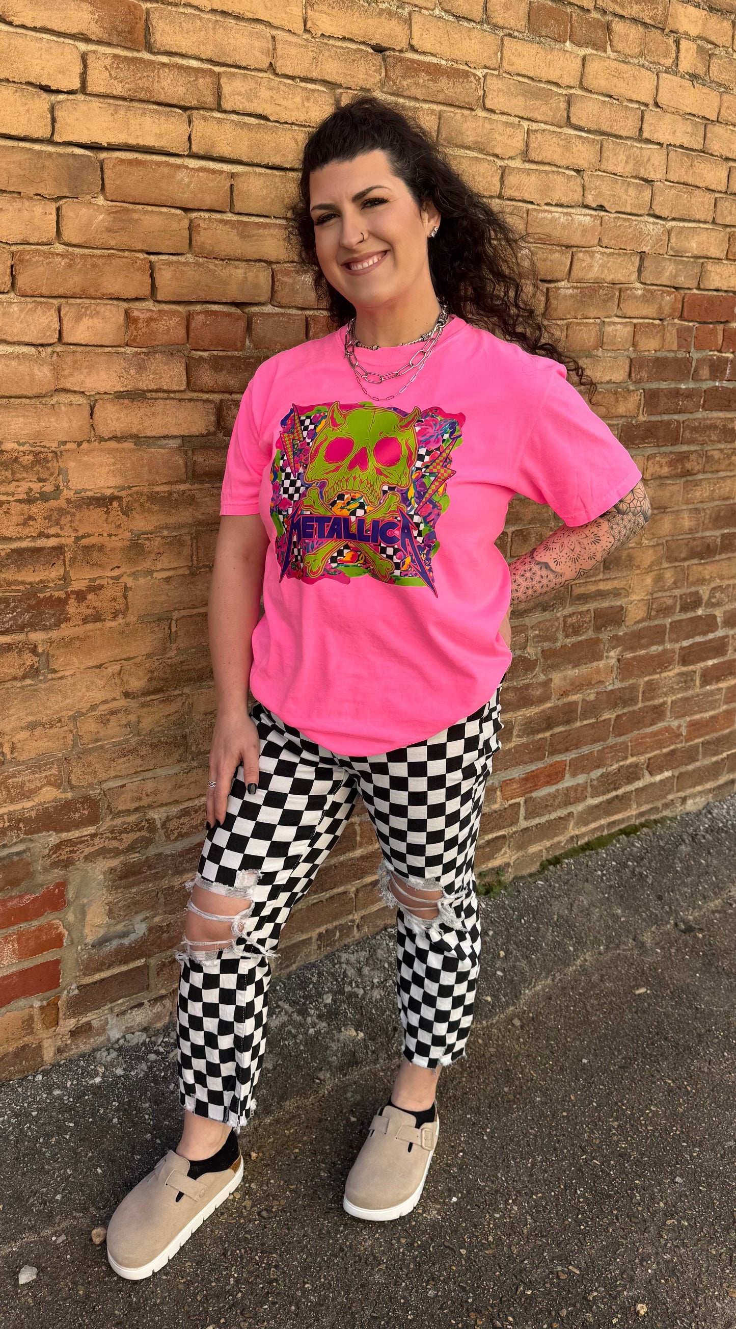 Metallica Neon Pink Graphic Tee