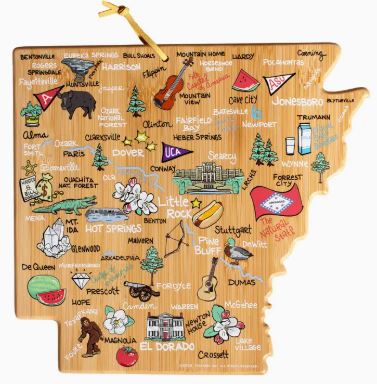Arkansas Cutting Board with Artwork