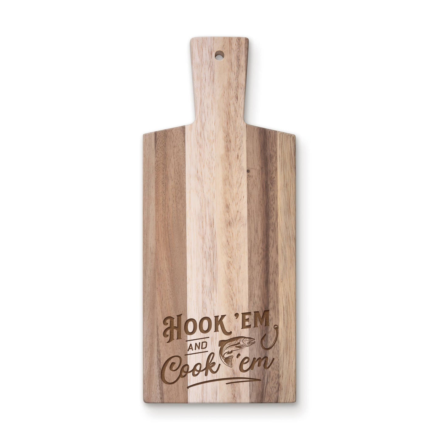 Hook 'Em And Cook 'Em Acacia Cutting Board