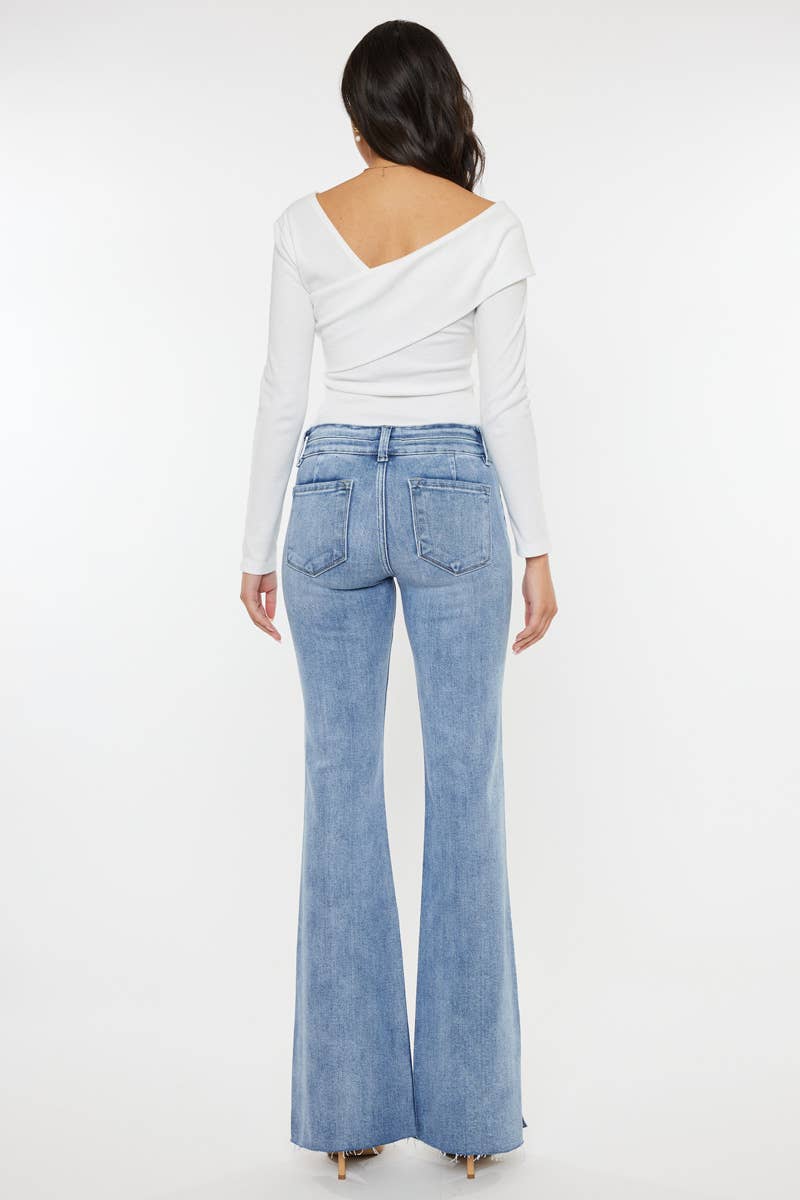 KanCan MID RISE DOUBLE WAIST BAND FLARE JEANS