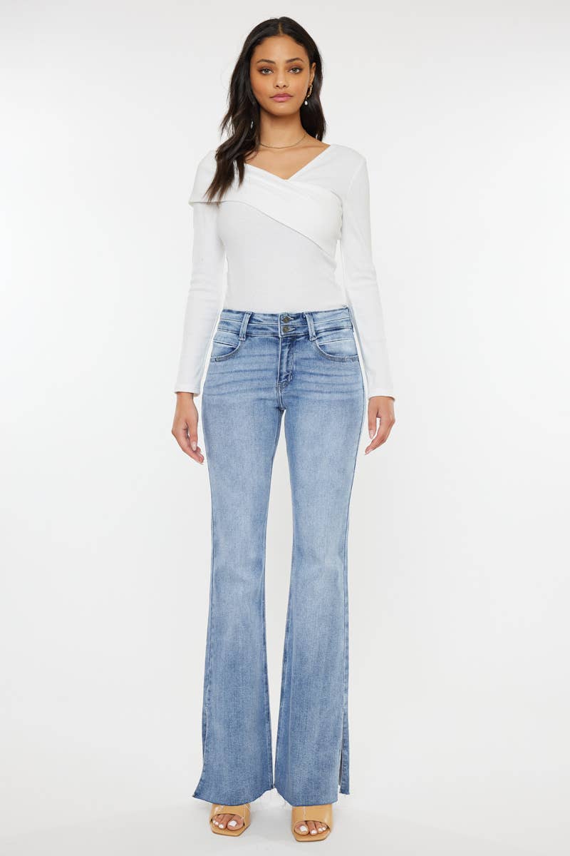 KanCan MID RISE DOUBLE WAIST BAND FLARE JEANS