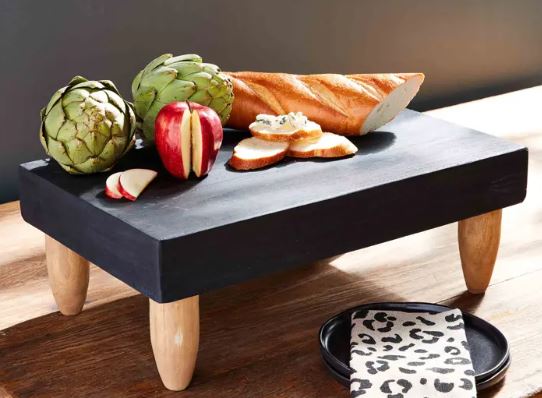 BLACK FOOTED SERVING BOARD