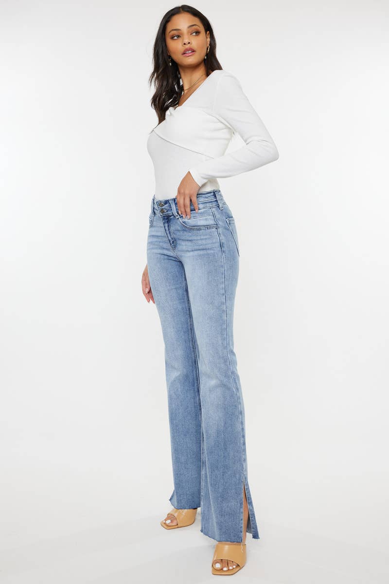 KanCan MID RISE DOUBLE WAIST BAND FLARE JEANS