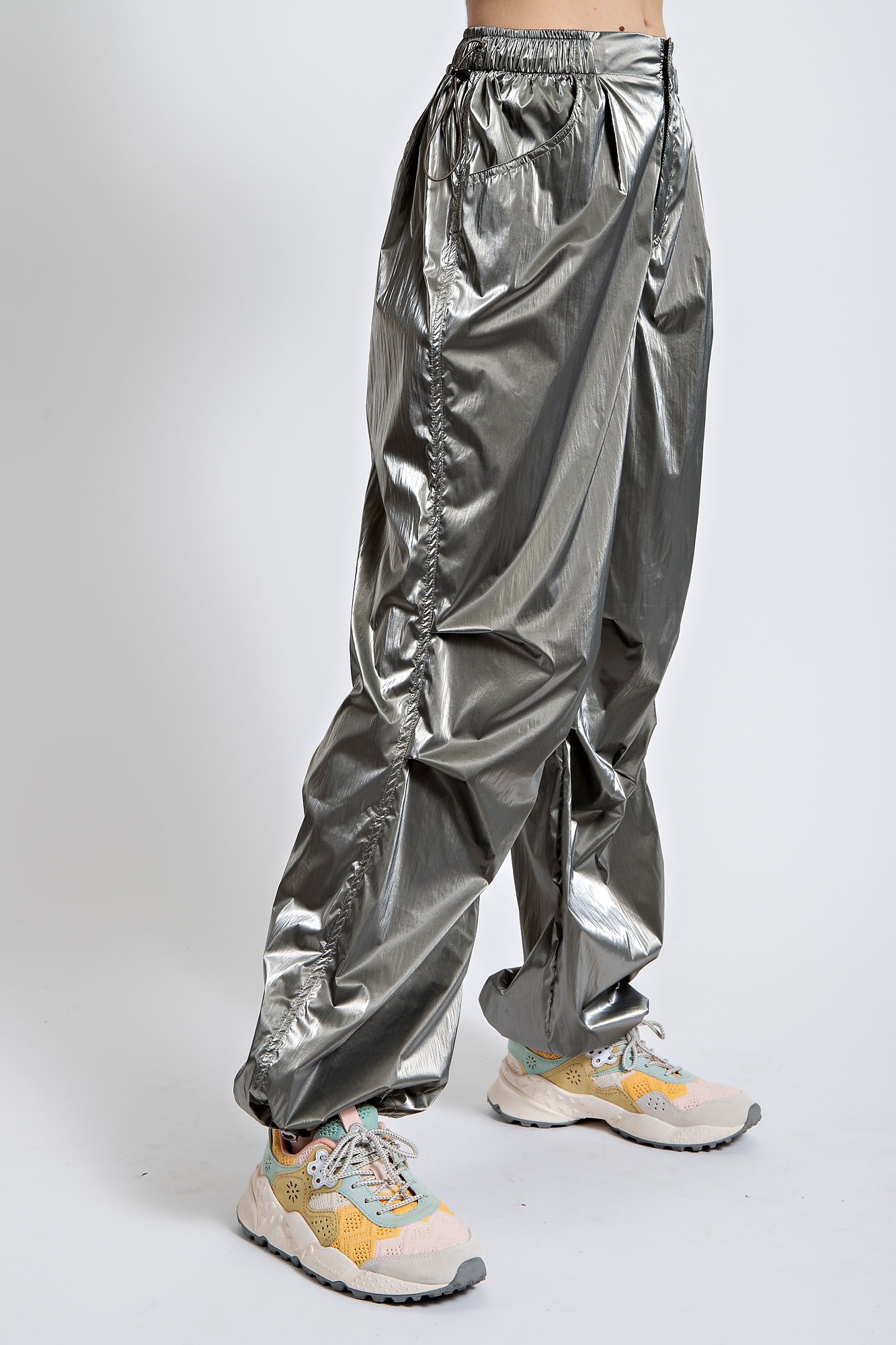 METALLIC PARACHUTE CARGO PANTS