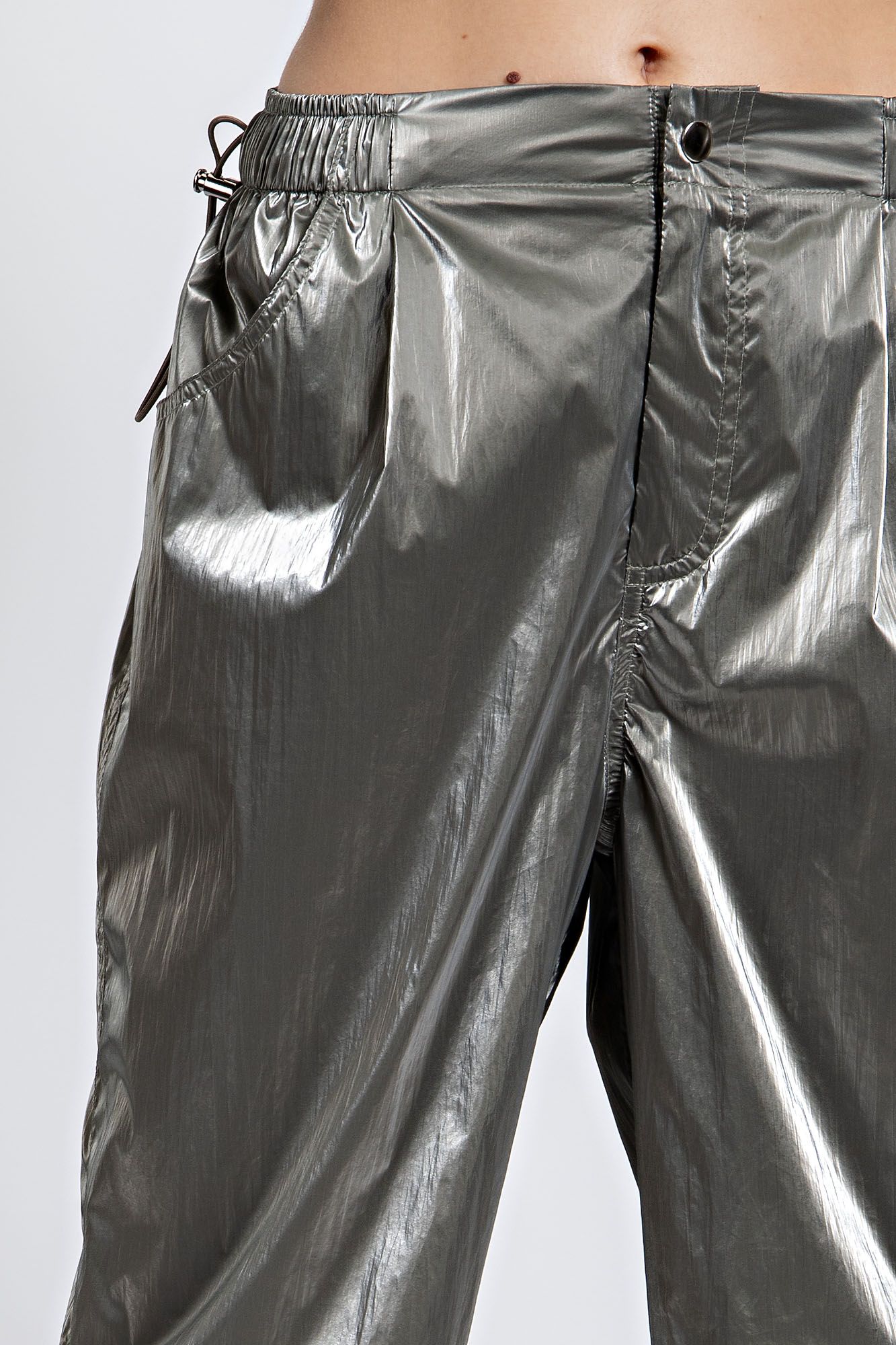 METALLIC PARACHUTE CARGO PANTS
