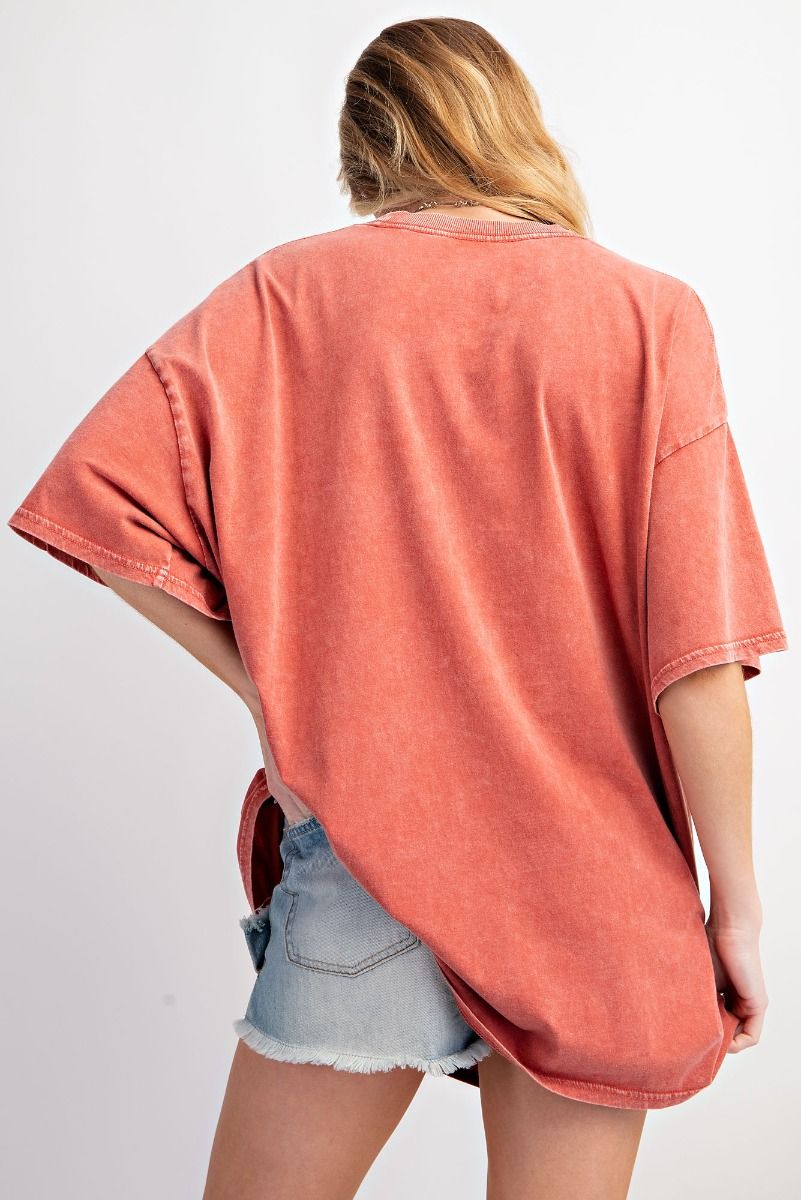 PEACE SIGN PRINTED WASHED TEE