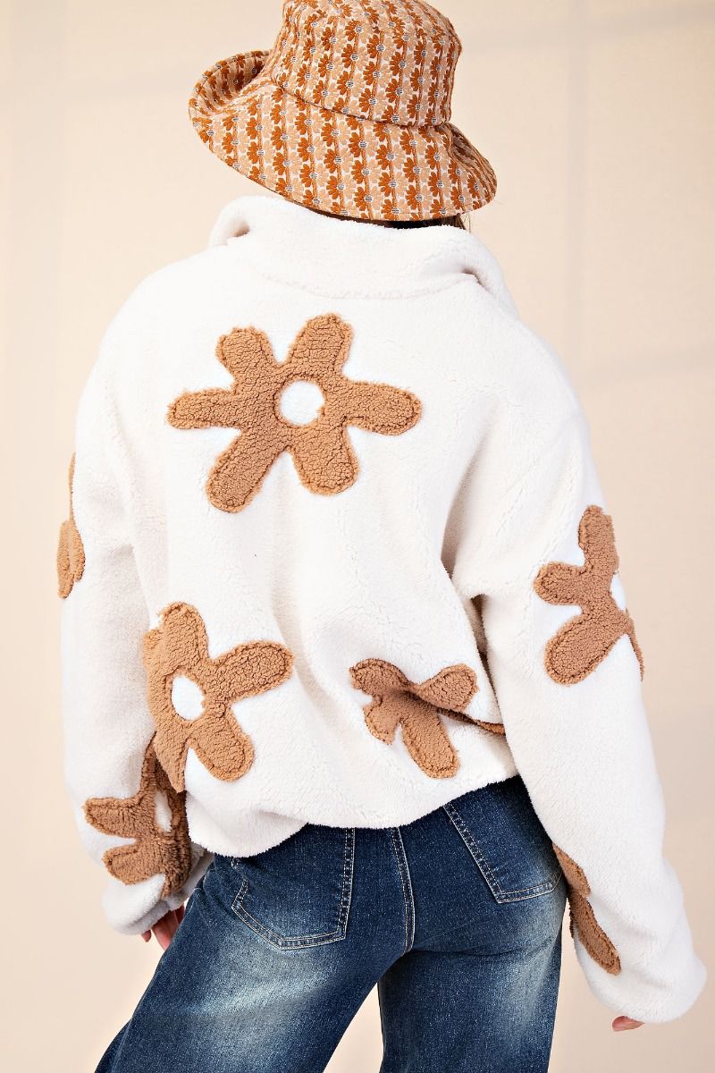 DAISY DETAILED FLEECE JACKET