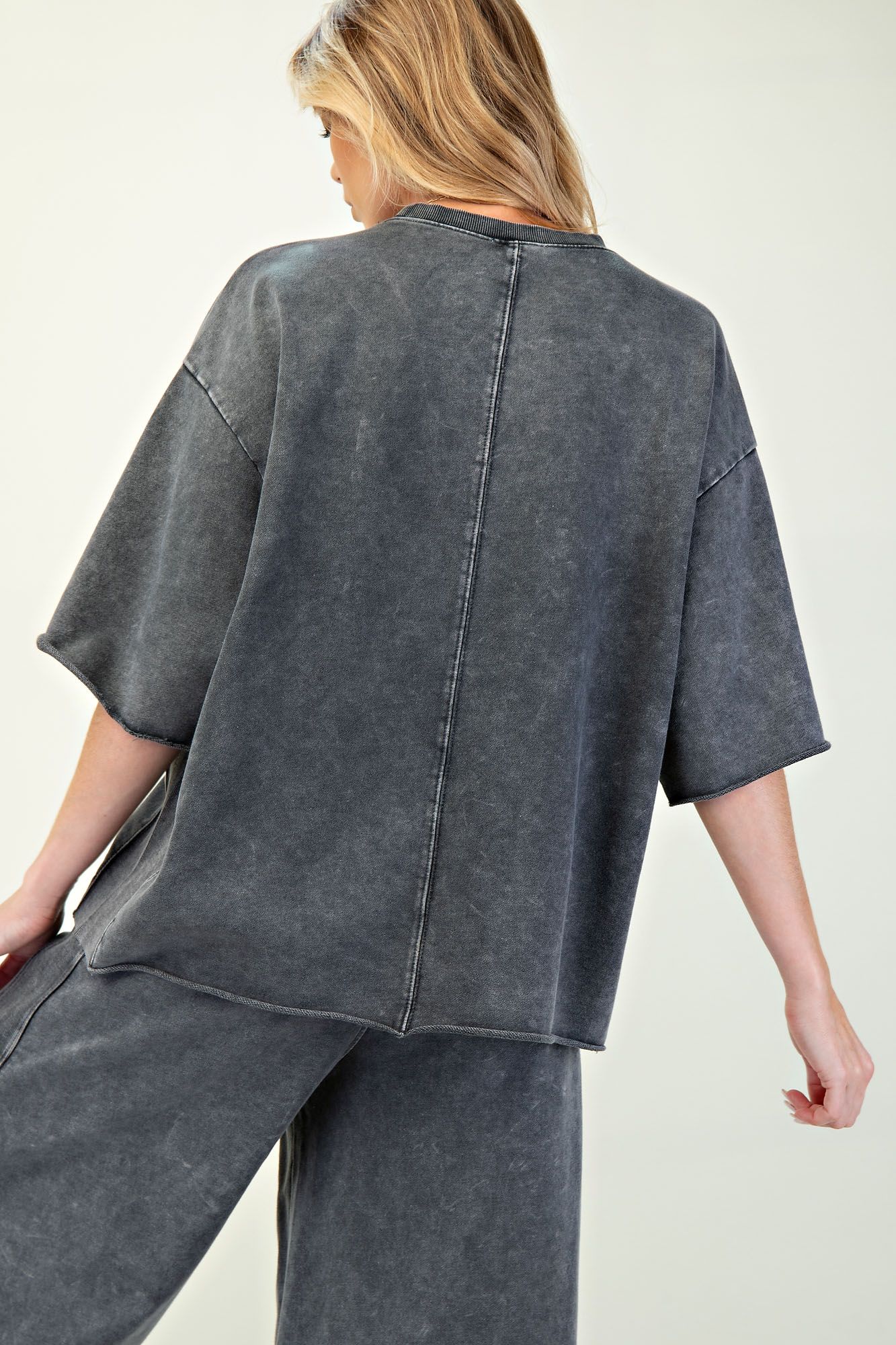 MINERAL WASHED TERRY KNIT TOP