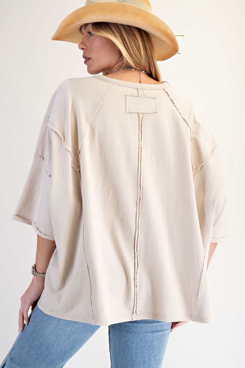 LOVE PATCH FRONT WASHED OVERSIZED BOXY TOP