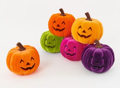 Flocked Jack O Lantern