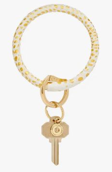 Leather Big O® Key Ring - Gold Rush Croc-Embossed