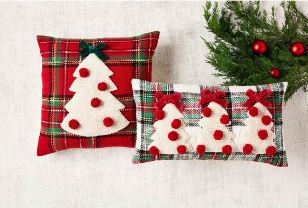 SQUARE TARTAN TREE PILLOW