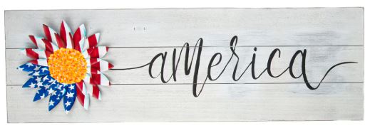 Flag Flower America Porch Sign