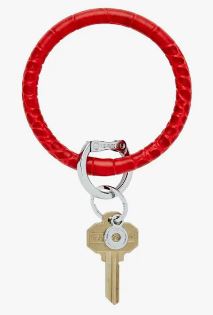 Leather Big O® Key Ring - Cherry On Top Croc-Embossed