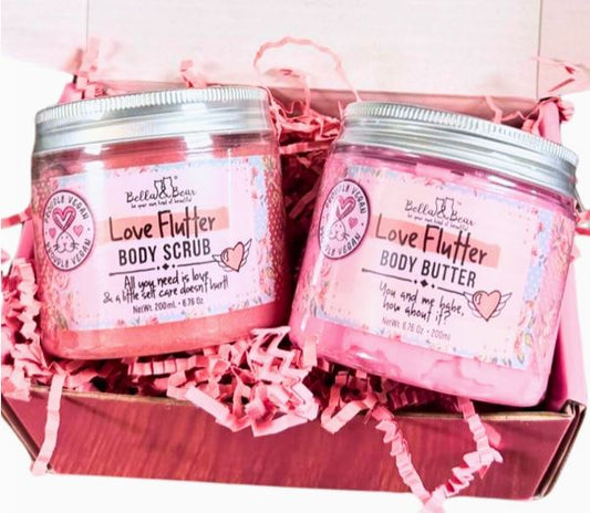 Love Flutter Gift Set | Body Scrub | Body Butter