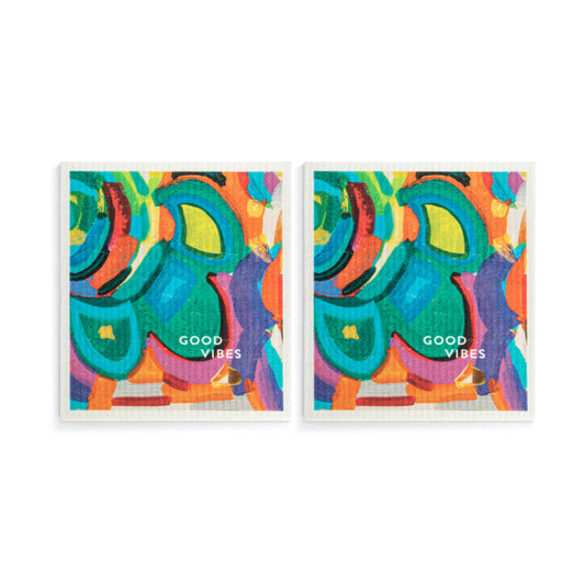 ArtLifting Biodegradable Dish Cloths Set of 2 - Acrylic On Canvas 91