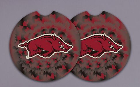 Arkaansas Razorback Tie Dye Car Coaster