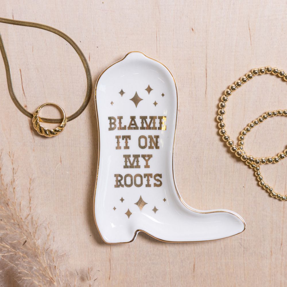 Blame It On My Roots Ceramic Trinket Tray
