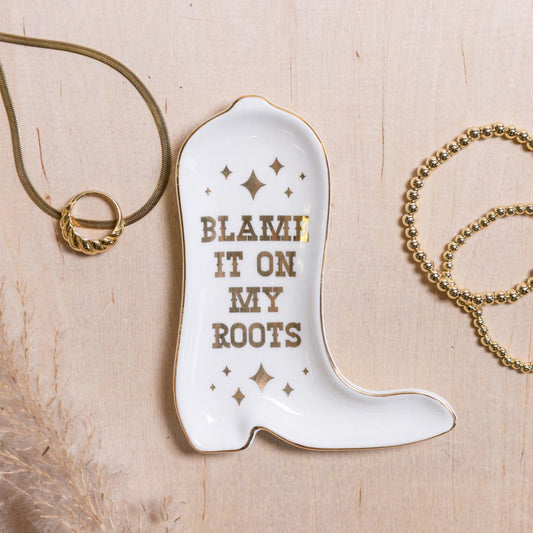 Blame It On My Roots Ceramic Trinket Tray