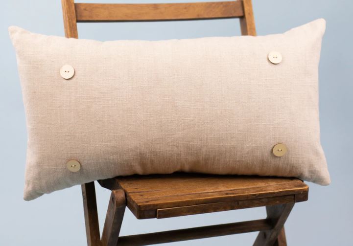 CANVAS LUCKYBIRD BUTTON PILLOW