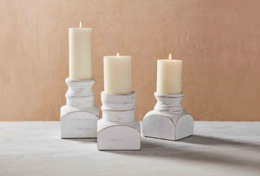 WHITE CANDLEHOLDER 3-Sizes SOLD SEPERATELY