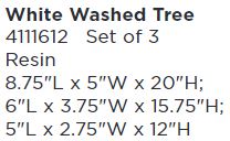 Set of 3 WHITEWASH TREES