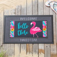 Flamingo Stripes and Flowers Sassafras Switch Mat