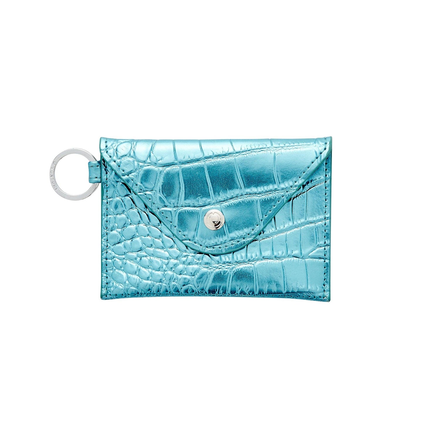 Leather Mini Envelope Wallet - On The Rocks Croc-Embossed