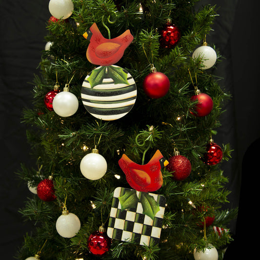 ELEGANT RED BIRD ORNAMENT (Sold each)