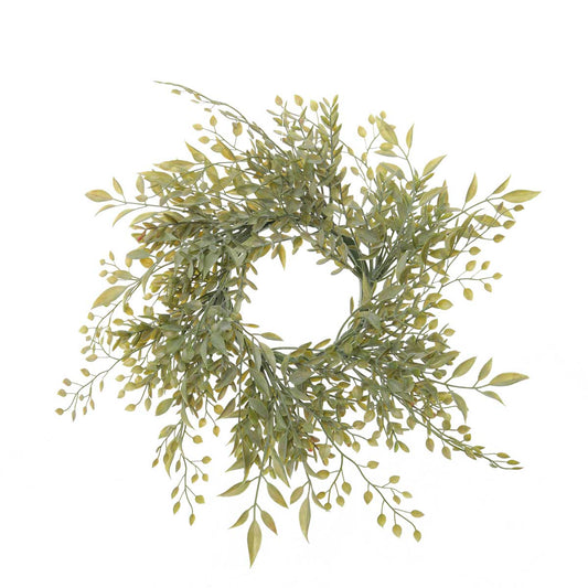 GREY MYRTLE MIXED MINI WREATH 13"
