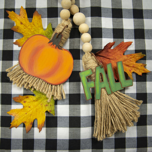 PUMPKIN & FALL GARLAND CHARMS Set of 2