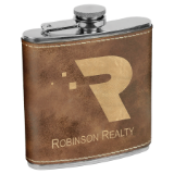 Laserable Leatherette Stainless Steel Flask