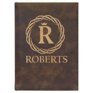 Rustic/Gold Leatherette Journal-Lined Paper