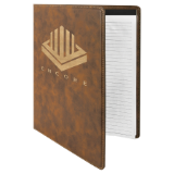 Rustic/Gold Leatherette Portfolio with Notepad