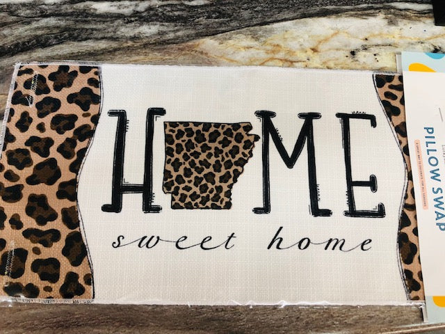HOME SWEET HOME LEOPARD ARKANSAS PILLOW SWAP
