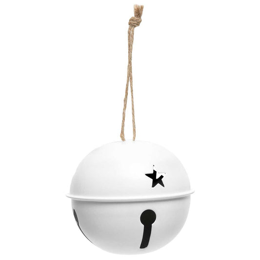 METAL JINGLE BELL WHITE SET OF 3 LARGE