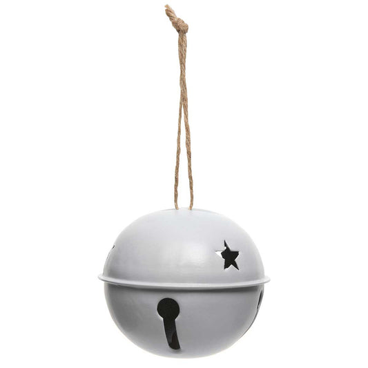 METAL JINGLE BELL GREY SET OF 3 LARGE