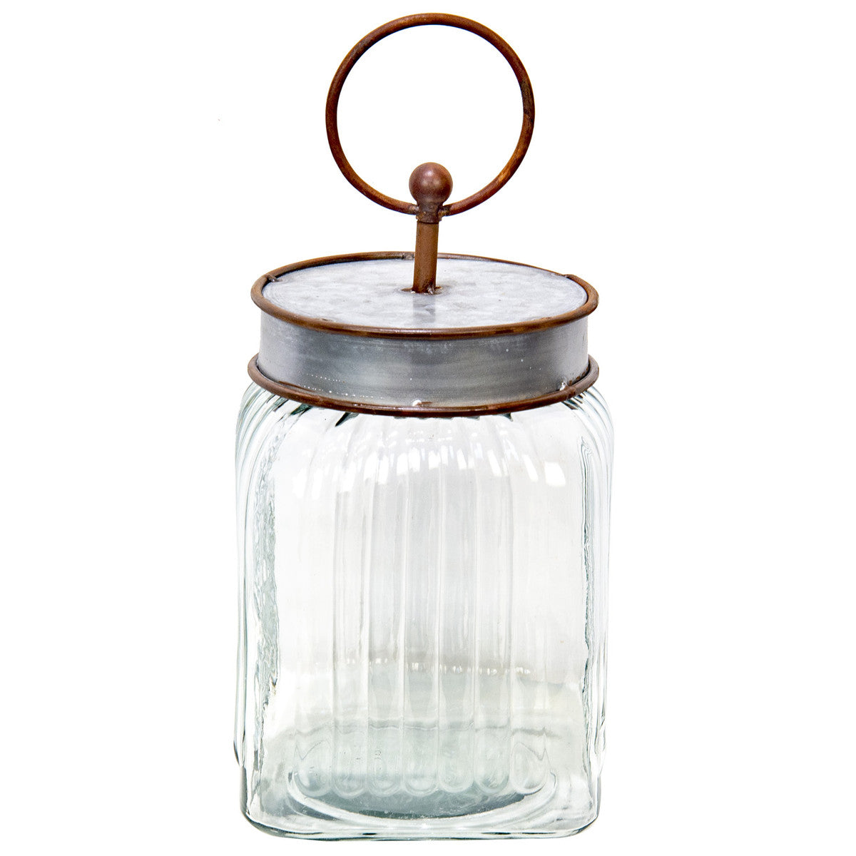 Galvanized ribbed cylinder jar