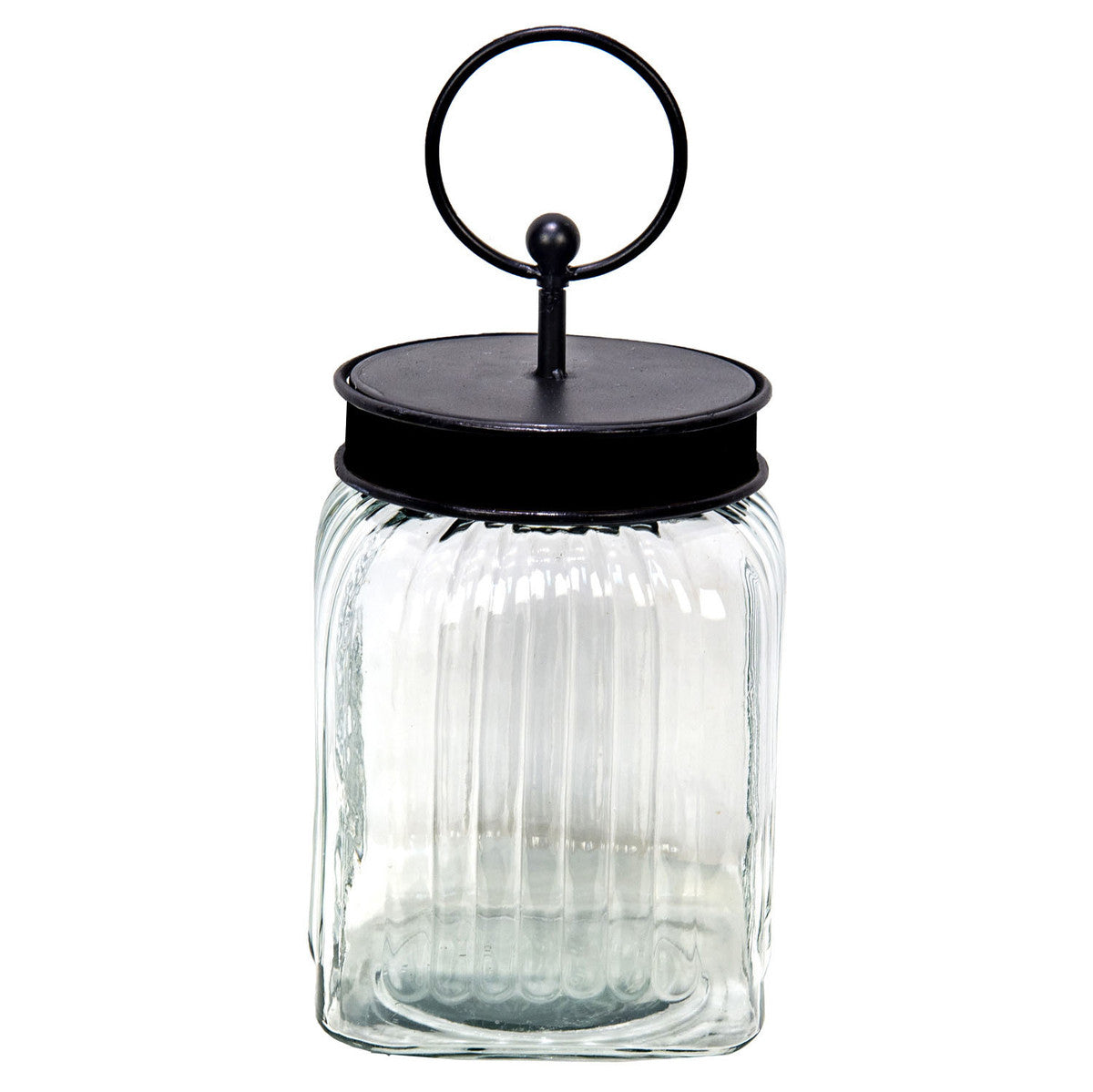 CELEBRATE EVERY DAY BLACK RIDGED GLASS JAR